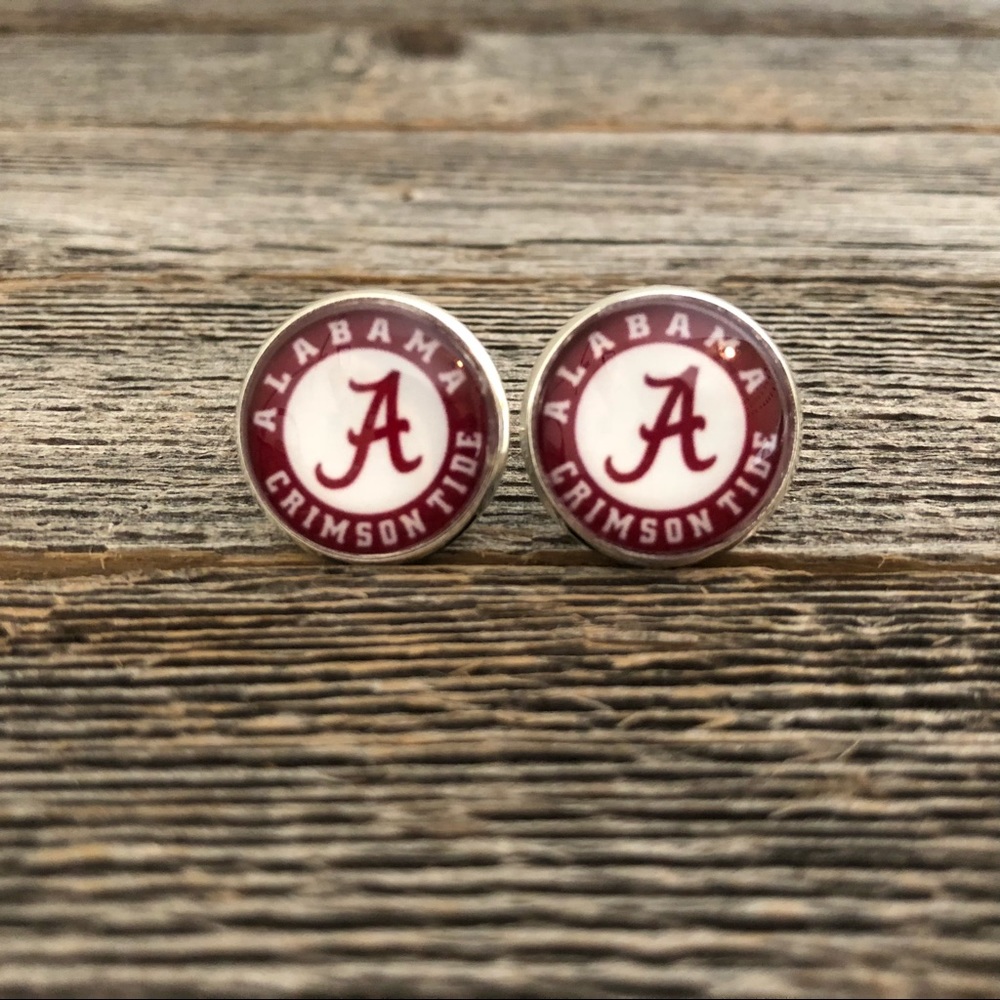 Alabama Crimson Tide earrings+necklace